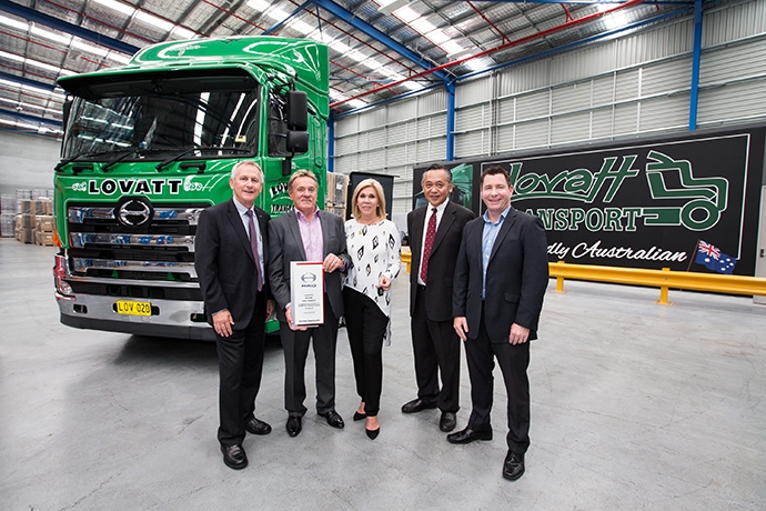 Transport Legend Lovatt takes delivery of 100,000th Hino sold in Australia