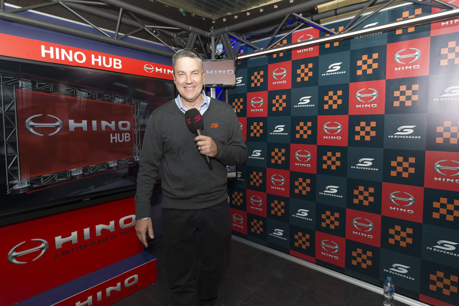 Neil Crompton in the Supercars Hino Hub