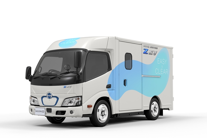 Hino Motors develops ultra low floor, walk-through small EV truck